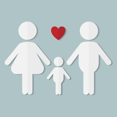 Couple in love, family with baby boy