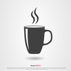 Aroma tea cup vector icon