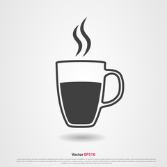 Aroma tea cup vector icon