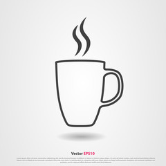 Aroma tea cup vector icon