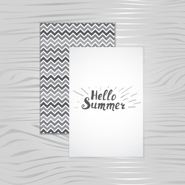 Hello summer, card,