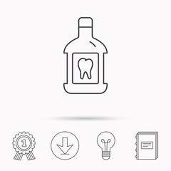 Mouthwash icon. Oral antibacterial liquid sign.