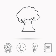 Oak tree icon. Forest wood sign.