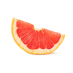 Slice section of grapefruit isolated over the white background