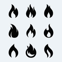Fire icon vector set