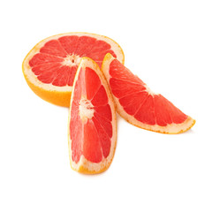 Fototapeta na wymiar Served grapefruit composition isolated over the white background