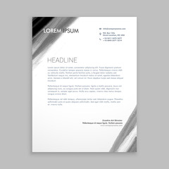 black paint stroke letterhead