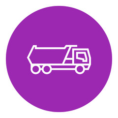 Dump truck line icon.
