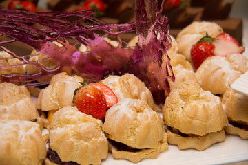Eclair on ceramic plate