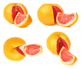 Fresh juicy grapefruit isolated over the white background