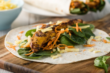 Tandoori chicken wrap with tzatziki