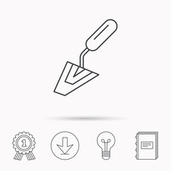 Spatula icon. Finishing repair tool sign.