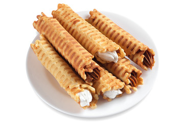 Waffle tubules with creamy