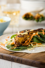 Tandoori chicken wrap with tzatziki