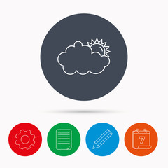 Sunny day icon. Summer sign.