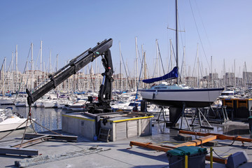 Fototapeta premium dockyard at the old harbor marseille