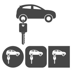 Rent a Car Transportation design - vector icons set