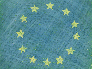 Close up of the flag of European Union - obrazy, fototapety, plakaty
