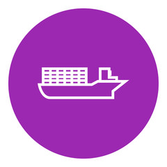 Cargo container ship line icon.