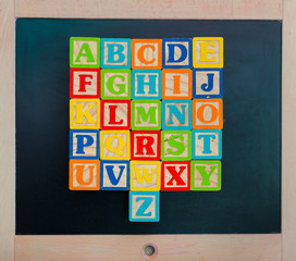 Wooden alphabet blocks