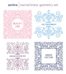 Vector linear abstract emblems