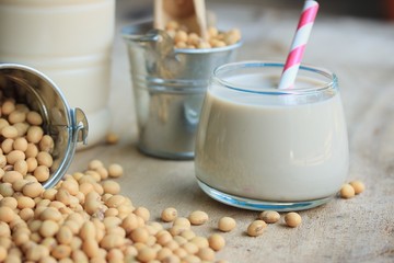 soy milk with soybean