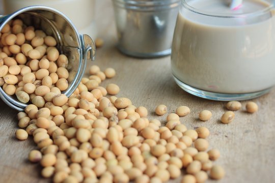 soy milk with soybean