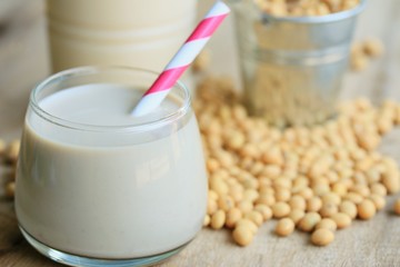 soy milk with soybean