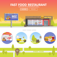 Storefront restaurant selling fast food. 