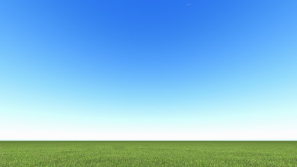 Beautiful landscape, grass clean blue sky
