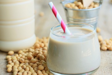 soy milk with soybean