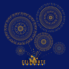 Vector illustration of Colorful fireworks. Celebrate theme.