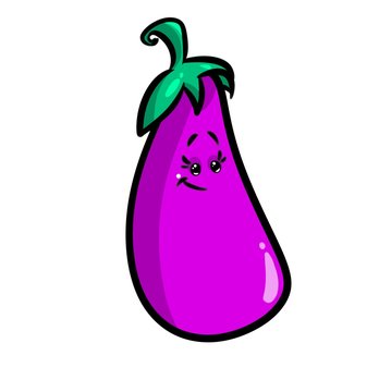 Eggplant vegetable cartoon illustration