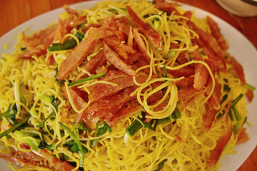 Chinese Sausage Fried Noodles