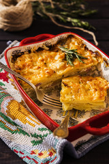 Potato Onion layered casserole 