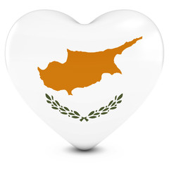 Love Cyprus Concept Image - Heart textured with Cypriot Flag