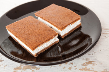 Cake sandwich - wafer ice cream dessert