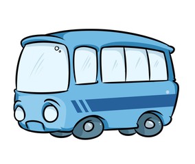 Bus transport cartoon illustration isolated image 
