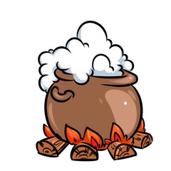 boiler fire cartoon illustration isolated image