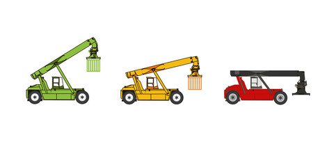 detailed reach stacker vector illustration