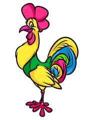 Rooster Poultry cartoon illustration isolated image animal character
