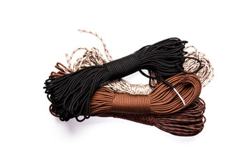 Polyester rope isolated on white background