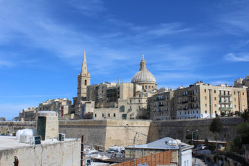 Fototapeta na wymiar Typical Houses, Valletta, Capital City, Republic of Malta 