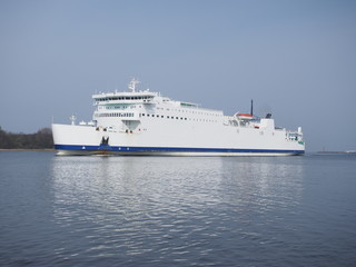 white ferryboat