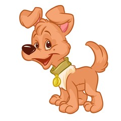 Obraz na płótnie Canvas Puppy cartoon illustration isolated image animal character
