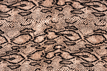 texture of print fabric striped snake leather