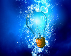 Light bulb under water
