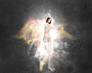 Angel girl in dress