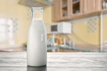 Milk on the kitchen table