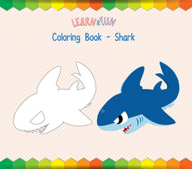 Shark coloring book educational game